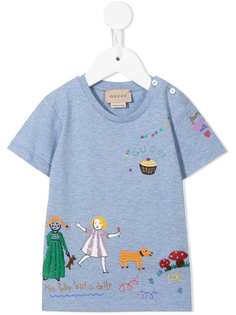 Gucci Kids футболка с вышивкой