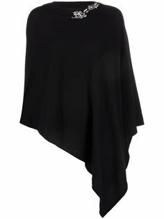 TWINSET пончо асимметричного кроя из смесового кашемира