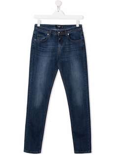 Neil Barrett Kids прямые джинсы с эффектом потертости