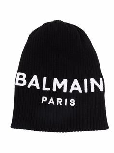 Balmain Kids шерстяная шапка бини с логотипом