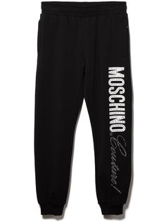 Moschino Kids спортивные брюки Couture со стразами