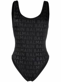 Balmain слитный купальник с монограммой