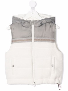 Brunello Cucinelli Kids жилет с капюшоном