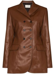 LVIR двубортный пиджак из искусственной кожи