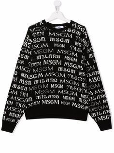 MSGM Kids джемпер вязки интарсия с логотипом
