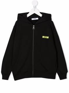 MSGM Kids худи на молнии с логотипом