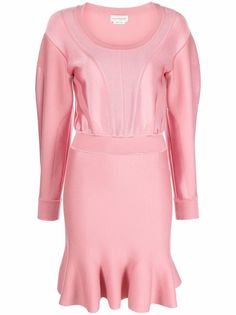 Alexander McQueen трикотажное платье мини с баской