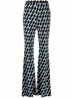 DVF Diane von Furstenberg расклешенные брюки Brooklyn с геометричным принтом