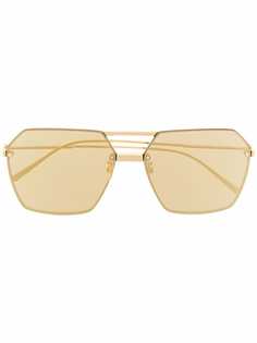 Bottega Veneta Eyewear солнцезащитные очки-авиаторы в геометричной оправе