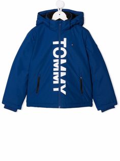Tommy Hilfiger Junior бомбер с капюшоном и логотипом