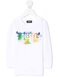 Diesel Kids футболка с длинными рукавами и логотипом