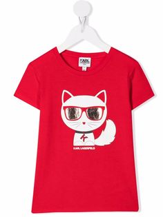 Karl Lagerfeld Kids футболка с принтом Choupette