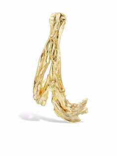 Clio Saskia серьга-кольцо Bowerbird Flight из желтого золота