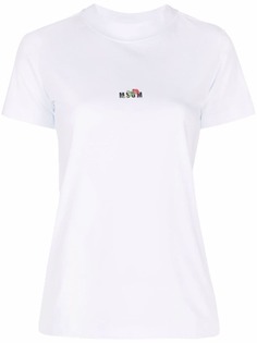 MSGM футболка с вышитым логотипом