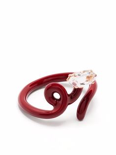 Bea Bongiasca золотое кольцо Baby Vine Tendril с кристаллами
