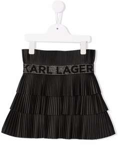 Karl Lagerfeld Kids плиссированная юбка с логотипом
