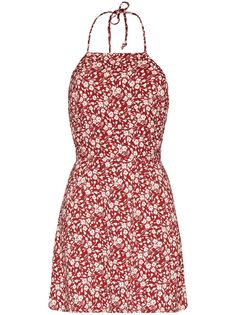 Reformation платье мини Tasha с вырезом халтер и цветочным принтом