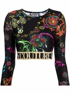 Versace Jeans Couture укороченный топ с принтом