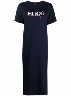HUGO платье-футболка миди с логотипом