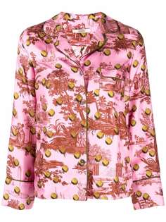 Odeeh атласная рубашка с принтом