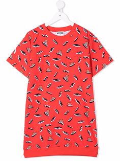 Moschino Kids платье-футболка с логотипом Teddy Bear