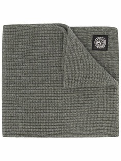 Stone Island шерстяной шарф с нашивкой-логотипом