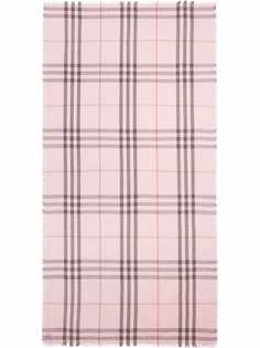 Burberry шарф в клетку с логотипом TB