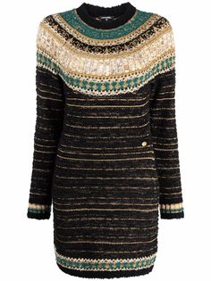 Chanel Pre-Owned трикотажное платье 2010-х годов с эффектом металлик