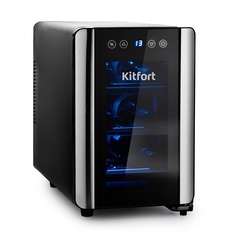 Винный шкаф Kitfort KT-2401 (черно-серебристый)