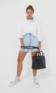 Stradivarius Сумка-Шопер С Застежкой На Молнию Черный 103