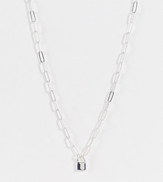 Посеребренное ожерелье с миниатюрным замком ASOS DESIGN-Серебряный