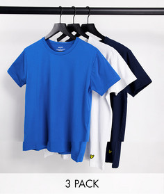 Набор из 3 разноцветных футболок с круглым вырезом Lyle & Scott Bodywear-Многоцветный