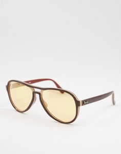 Коричневые солнцезащитные очки-авиаторы унисекс в стиле 70-х Ray-Ban 0RB4355-Коричневый