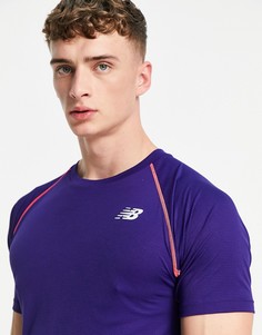 Фиолетовая футболка из технологичной ткани New Balance Running-Фиолетовый цвет