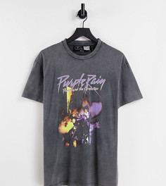 Лицензионная фиолетовая футболка с принтом "Purple Rain" Reclaimed Vintage Inspired-Серый