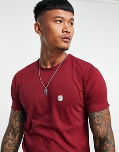 Бордовая удлиненная футболка с необработанными краями Le Breve-Красный