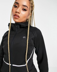Черная куртка на молнии с капюшоном Calvin Klein Sports-Черный цвет