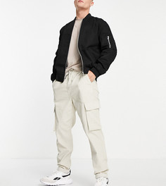 Вельветовые брюки карго светло-бежевого цвета с поясом на резинке New Look-Светло-бежевый цвет