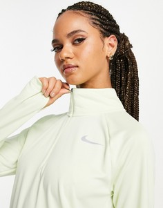 Лаймовый топ на короткой молнии Nike Running Pacer-Зеленый цвет