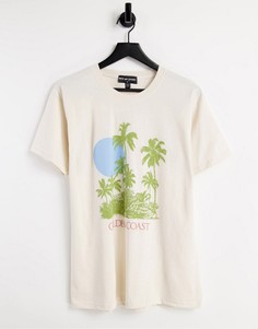 Oversized-футболка с принтом рисунка "Golden Coast" New Girl Order-Белый