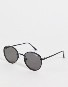 Круглые солнцезащитные очки в стиле унисекс с черной оправой и дымчатыми линзами Quay Farrah-Черный цвет