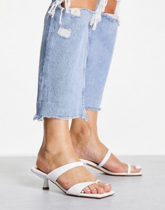Кожаные мюли белого цвета на среднем каблуке Topshop Ringo-Белый