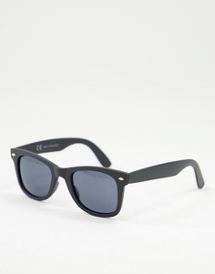 Прорезиненные солнцезащитные очки черного цвета River Island-Черный цвет