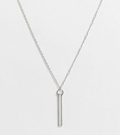 Минималистичное серебристое ожерелье с подвеской-планкой Reclaimed Vintage Inspired-Серебряный