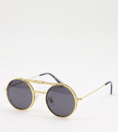 Золотистые солнцезащитные очки в стиле унисекс с черными стеклами Spitfire Lennon Flip – эксклюзивно для ASOS-Золотистый
