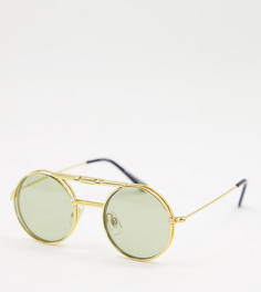 Золотистые солнцезащитные очки в стиле унисекс с оливково-зелеными линзами Spitfire Lennon Flip – эксклюзивно для ASOS-Золотистый