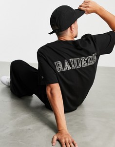 Черная бейсбольная рубашка с фирменной эмблемой "Las Vegas Raiders" New Era-Черный цвет