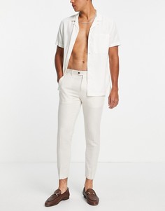 Узкие брюки до щиколотки с добавлением льна Gianni Feraud Wedding-Белый