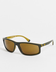 Солнцезащитные очки в спортивном стиле Emporio Armani-Коричневый цвет