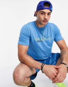 Голубая футболка Nike Pro Training-Голубой